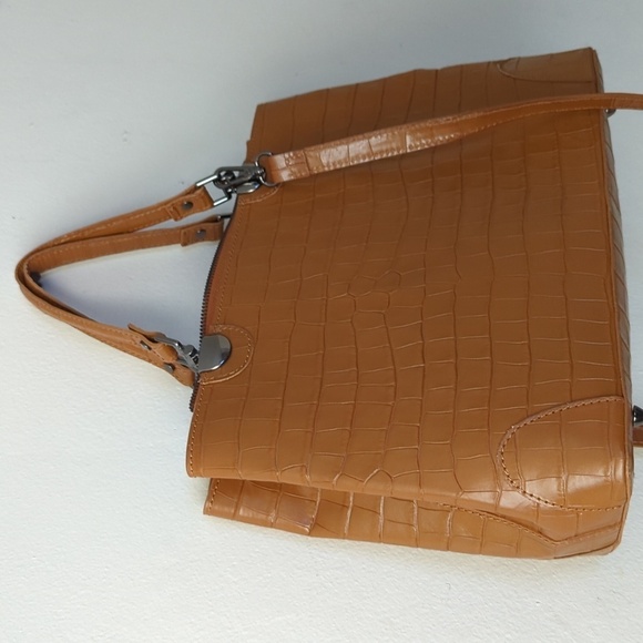 HP. Made in Italy Divina Firenze Embossed Alligator Leather 2-Way Bag - Picture 10 of 14